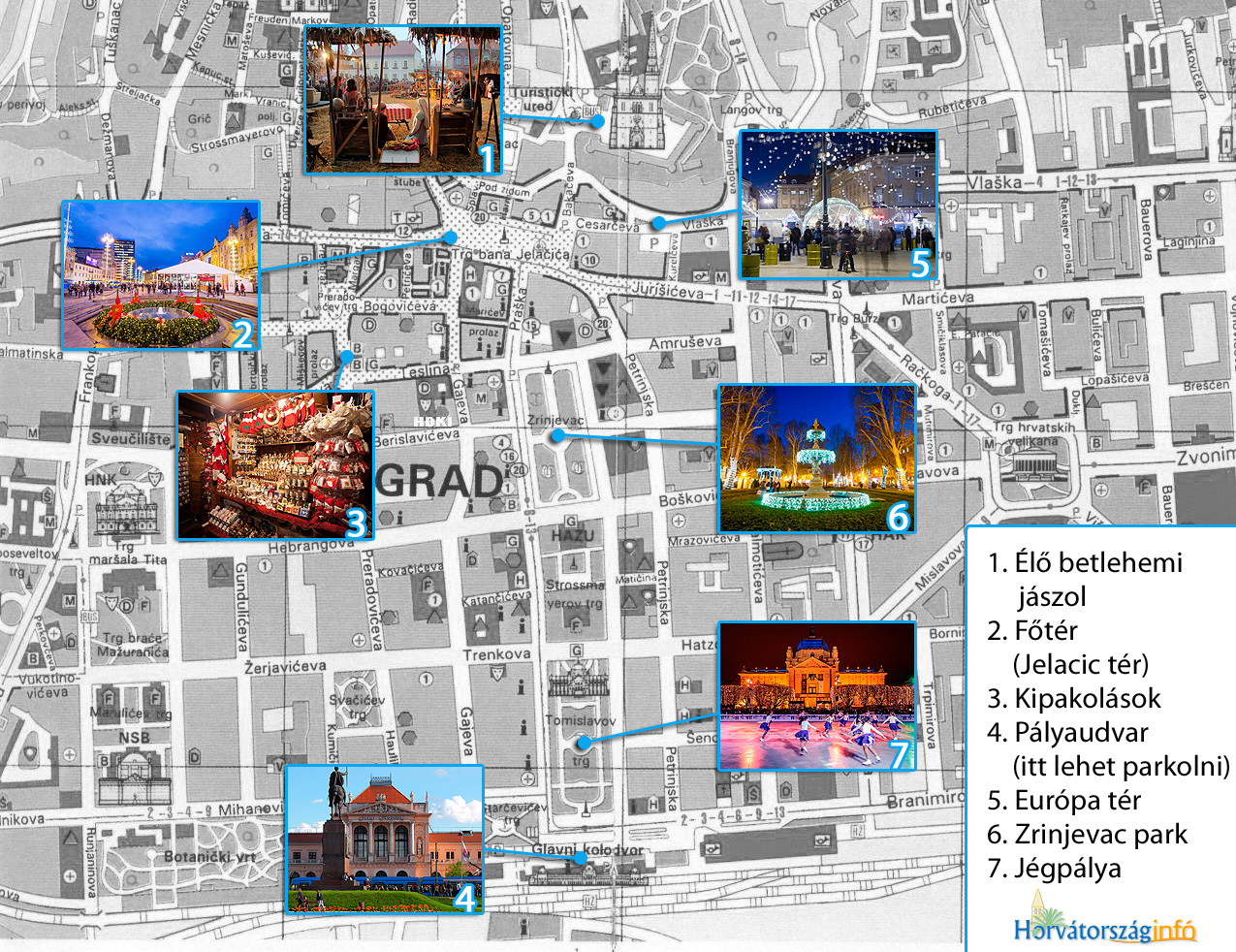 zágráb térkép Advent Zágrábban – forralt borozzunk a horvátoknál! zágráb térkép