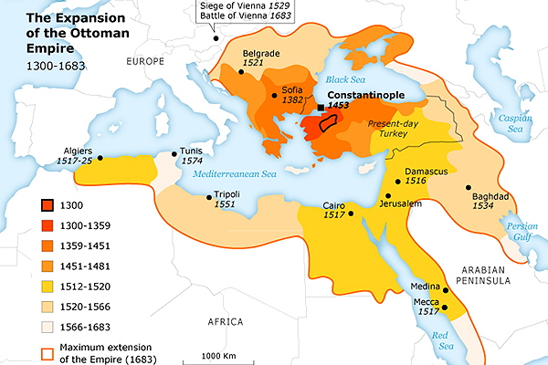 A Bizánci Birodalom – az iszlám – egykori határai