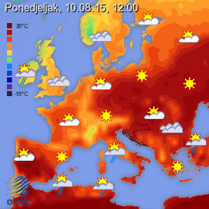 Horvátország időjárása augusztusban