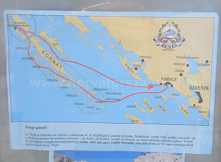 A Kornati túra térképe